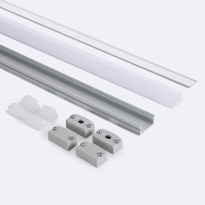 Perfil Aluminio Estanco IP65 Superficie 2m para Tira LED hasta 8 mm