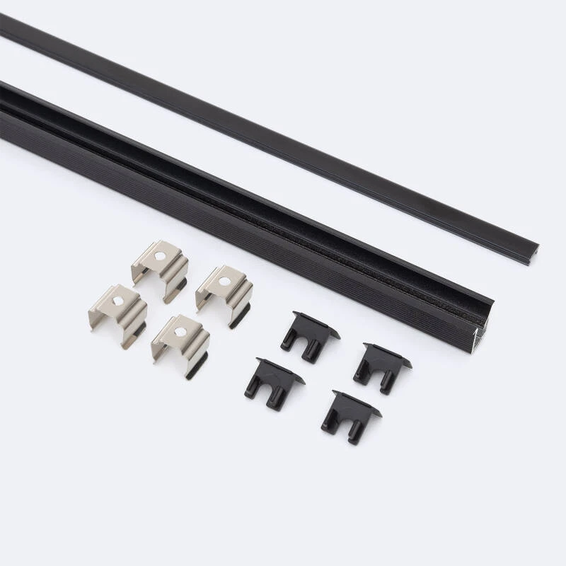 Perfil Aluminio Empotrable con inclinación 30º 2m para Tira LED hasta 6 mm
