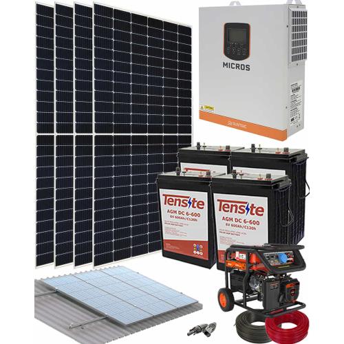 Kit Solar Completo 3000W 24V 9600Whdia con generador