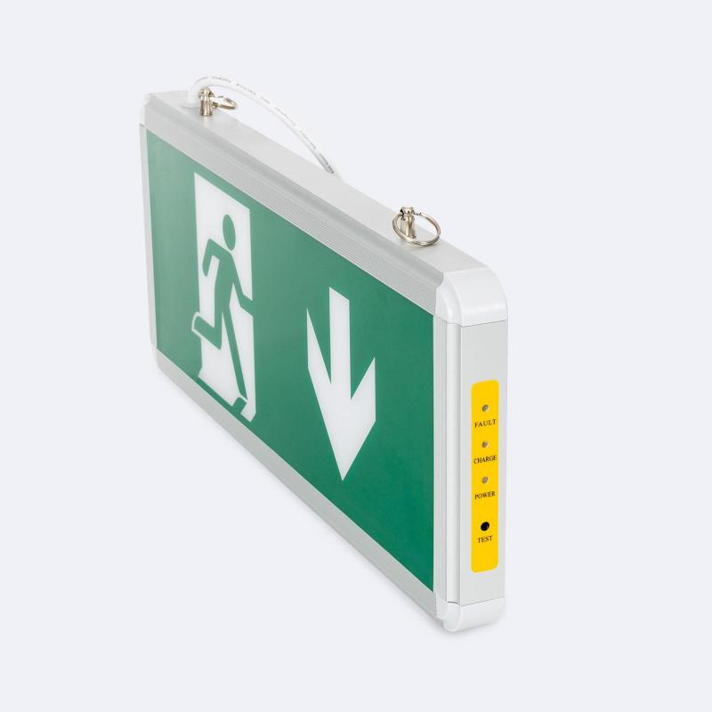 Luz Emergencia LED Superficie/Colgante 60lm Permanente con Cartel Una Cara