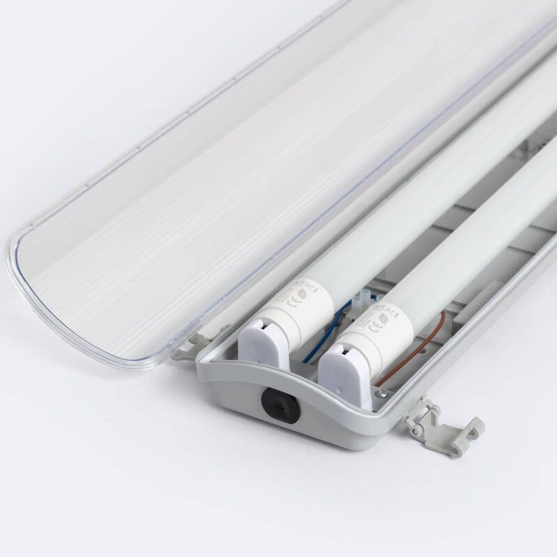 Pantalla Estanca 60cm IP65 con dos Tubos LED Cristal 9W 140lm/W