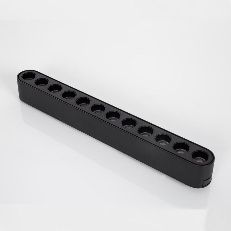 Foco Carril Lineal LED Magnético 25mm SuperSlim 12W 48V Negro Optic 222mm