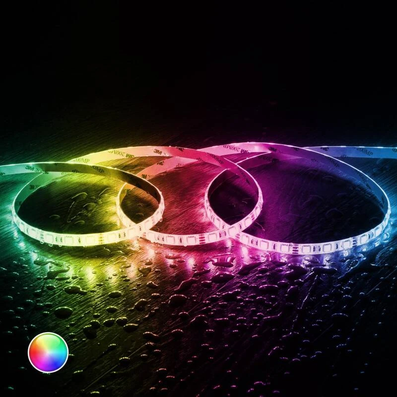Tira LED 12V RGB SMD 60 LED/m 5m 10W/m Ancho 12mm Corte 5cm IP68 SILICONE FLEX