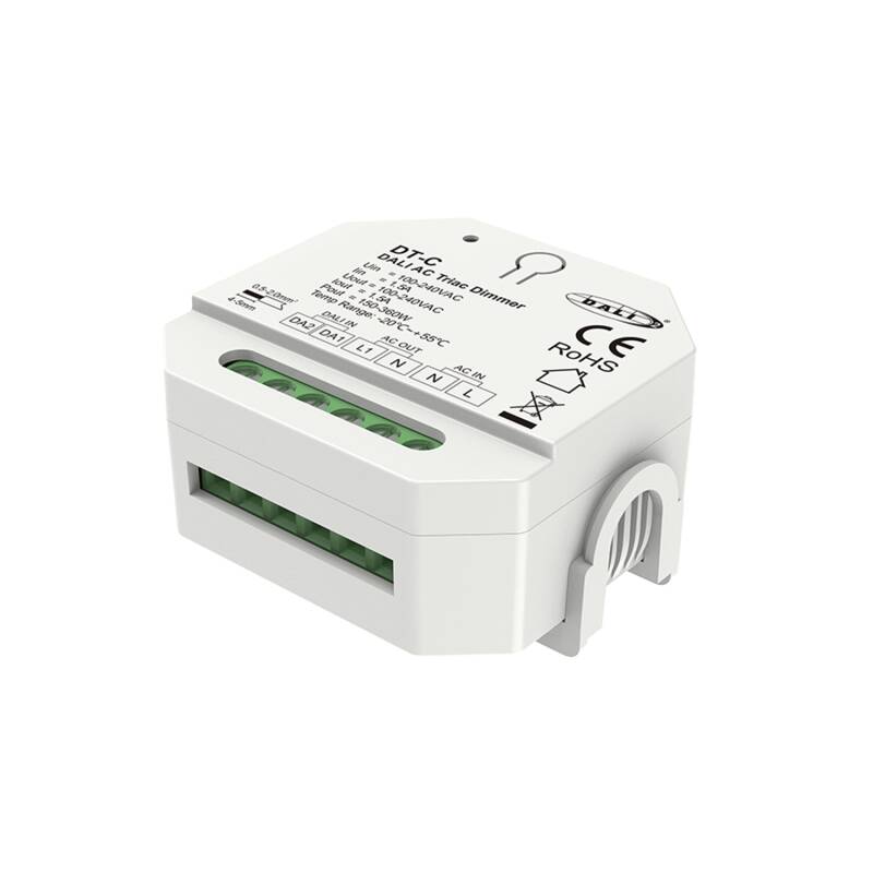 Regulador DALI-2 a TRIAC con Push-Dim SKYDANCE DT-C para Carril DIN Compatible con Pulsador