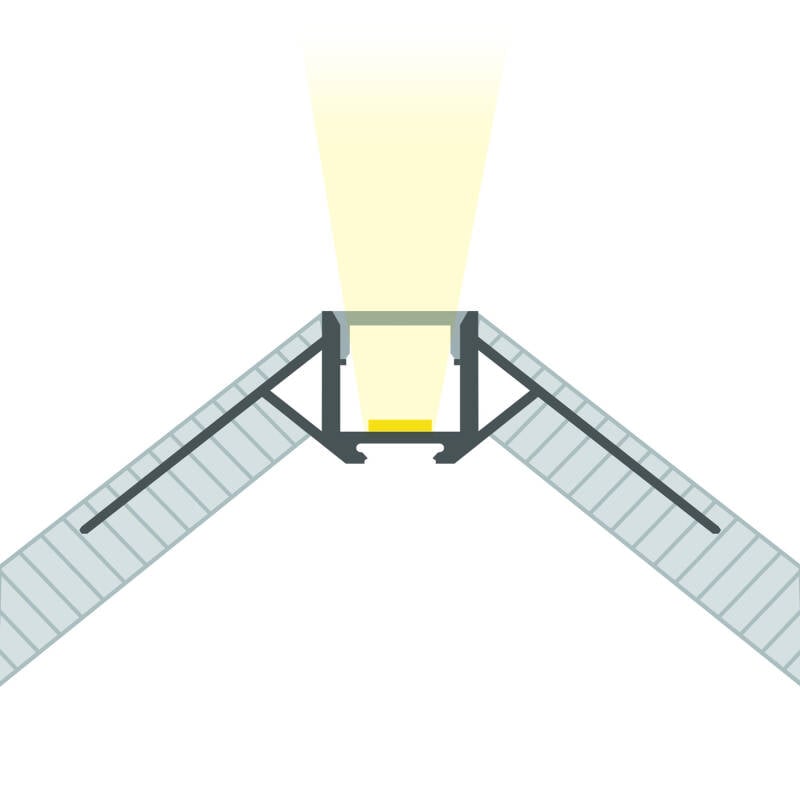 Perfil Aluminio Integrado en Escayola/Pladur Esquina Arista Tira LED hasta 9 mm