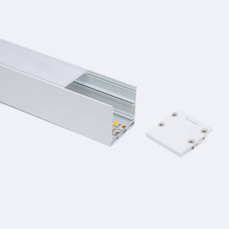 Perfil Aluminio Superficie con anclaje Empotrado mediante clips para Tira LED hasta 24 mm