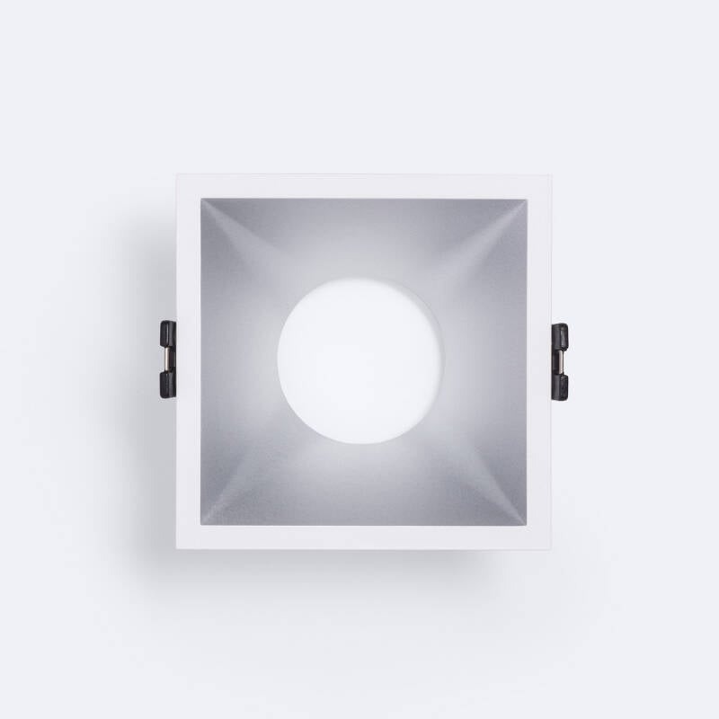 Aro Downlight Cuadrado Bajo UGR para Bombilla LED GU10 Corte 85x85 mm