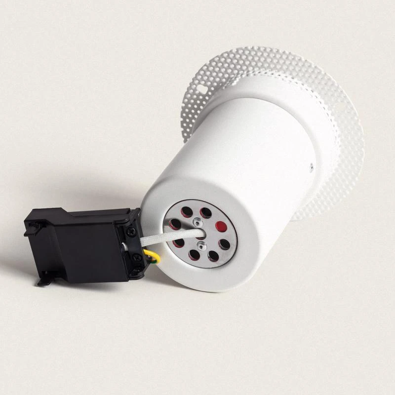 Aro Downlight Integración Escayola/Pladur Circular para Bombilla LED GU10 Corte Ø 90 mm Trimless Ajustable