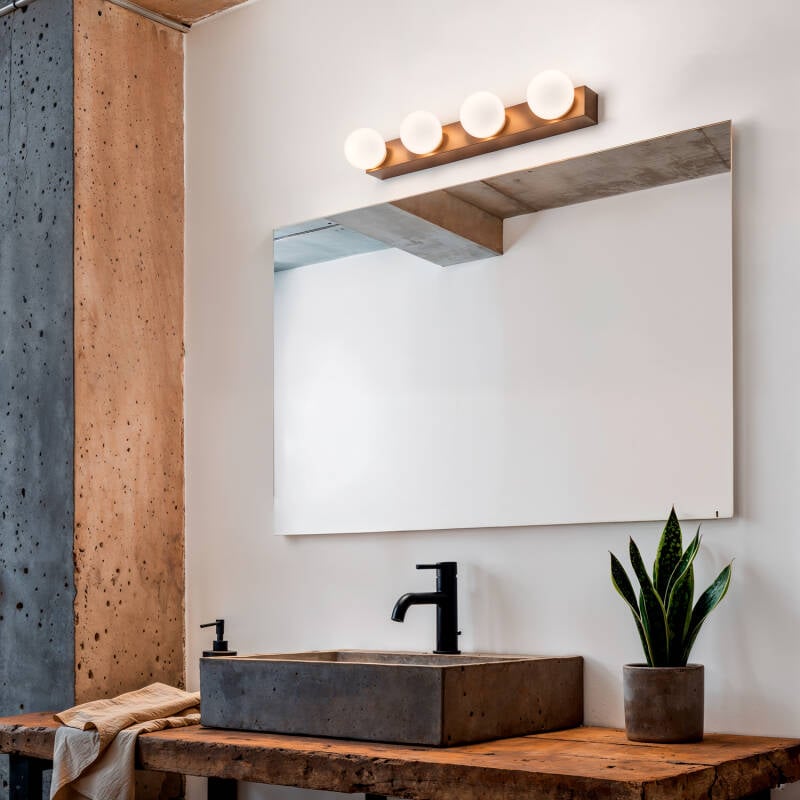 Lámpara de Pared Baño Metal 4 Focos Aizkra