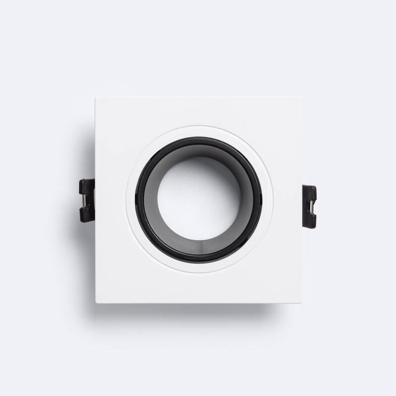 Aro Downlight Cuadrado Cónico Basculante para Bombilla LED GU10 / GU5.3 Corte Ø 75 mm