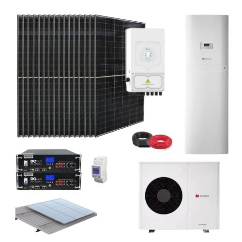 Kit Aerotermia con Placas Solares Deye 8kW con bomba de calor Genia Air Max 4 Inalámbrico 5,6kW y baterías de litio 10kWh