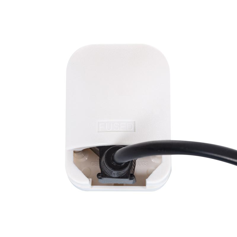 Adaptador Enchufe Tipo F (EU) Cabezal Ancho Con Cable Bajo a Enchufe Tipo G (UK)