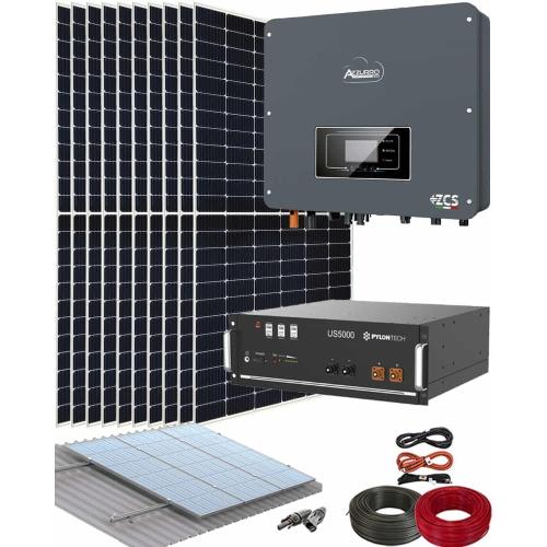 Kit Instalación Placas Solares Autoconsumo Azzurro 6000W con Batería de Litio de 5kWh