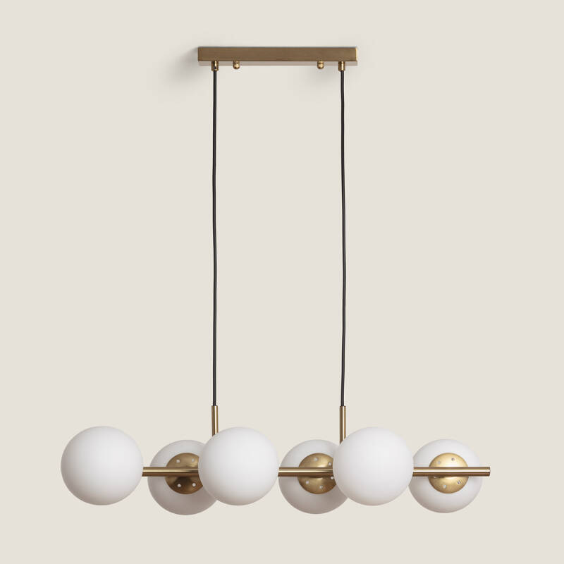 Lámpara Colgante Metal y Cristal Moonlight Brass 6 Focos