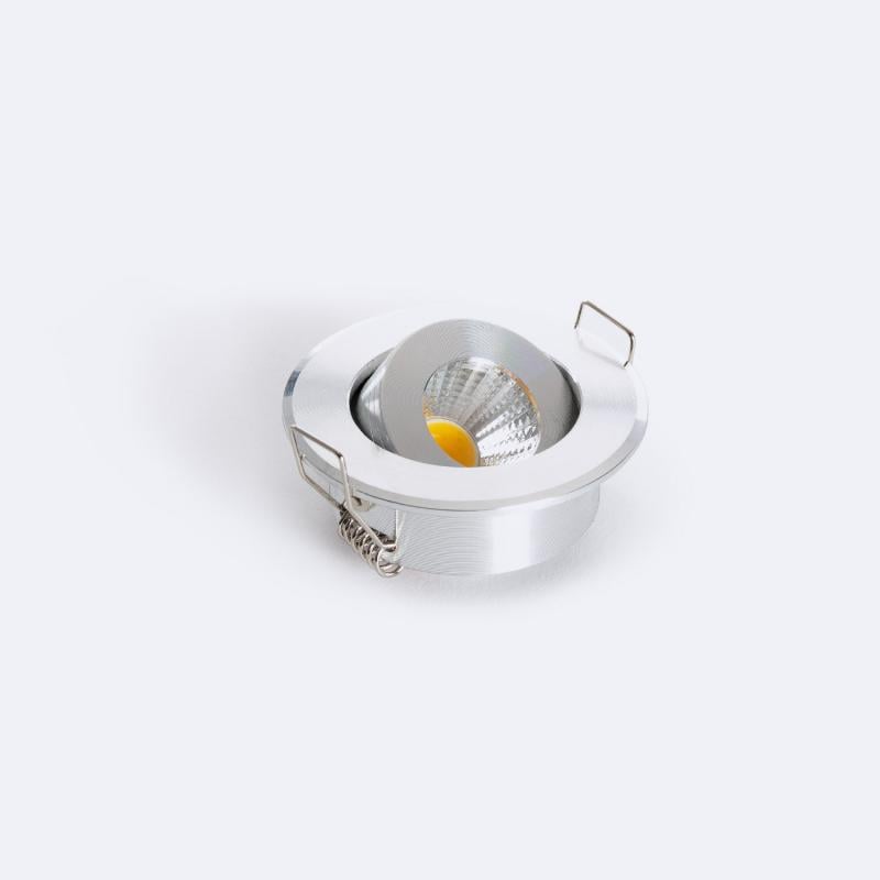 Foco Downlight LED 1W Circular COB CRI90 Corte Ø 45 mm Silver