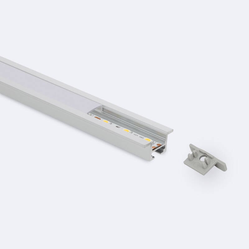 Perfil Aluminio Empotrable con Clips para Tiras LED hasta 12 mm
