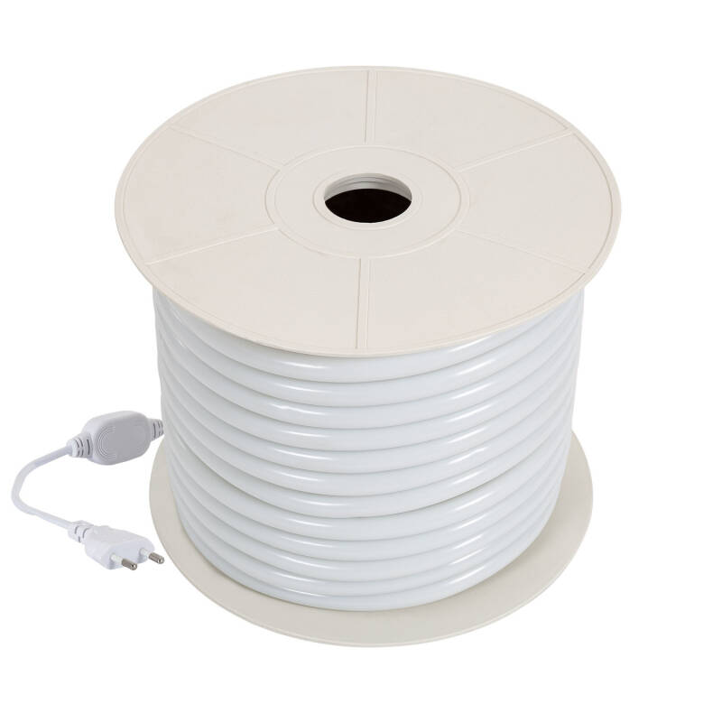 Tira LED Neón Regulable 220V BOBINA 50m Rosa Circular 360 9W/m Corte 100cm IP67