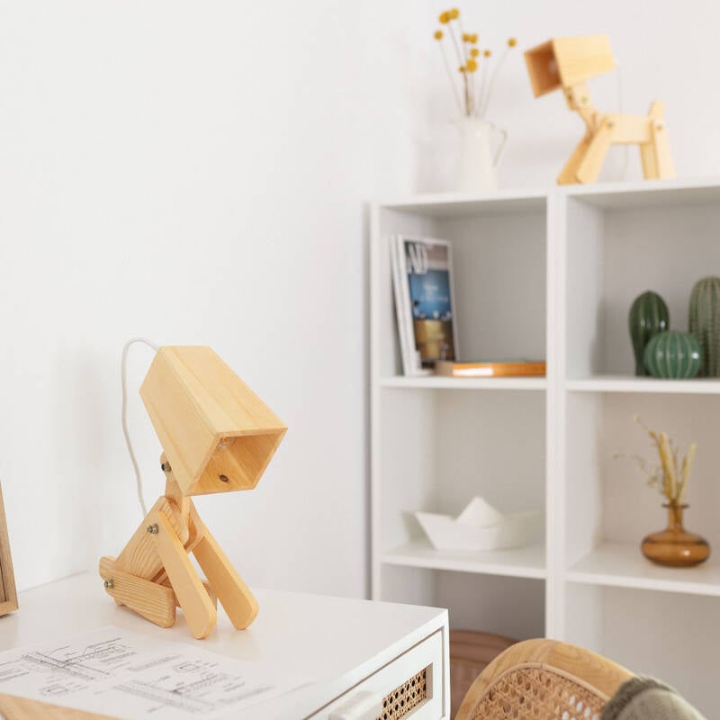 Lámpara de Mesa de Madera Infantil Coba Doggi
