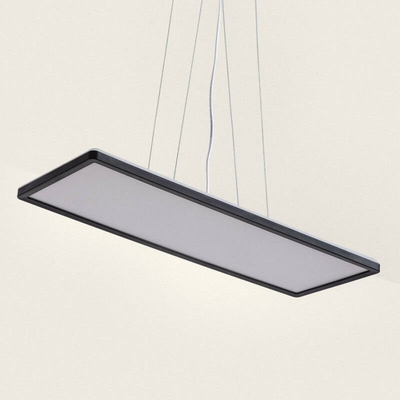 Lámpara Colgante LED 24W Rectangular SwitchCCT Seleccionable 580X200 mm Doble Cara Negro
