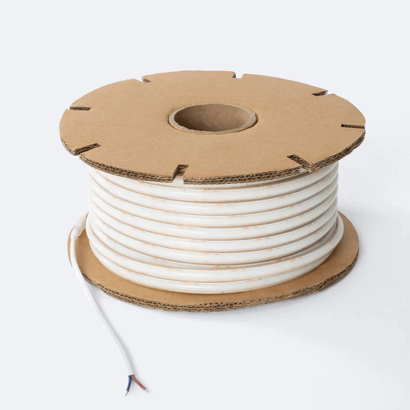 Tira LED Regulable 220V WCOB Autorrectificada 260 LED/m BOBINA 50m 15W/m 1350lm/m SILICONE FLEX Ancho 10mm IP65 Corte 5cm