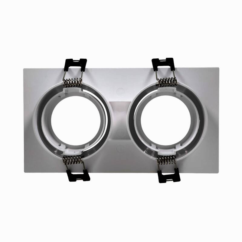 Aro Downlight Cuadrado Basculante para dos Bombillas LED GU10 / GU5.3 Corte 75x150 mm