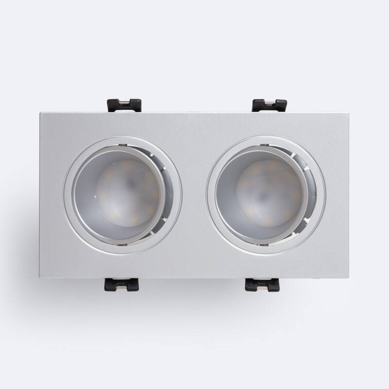 Foco Downlight Cuadrado Basculante GU10 6W Corte 75x150 mm PC