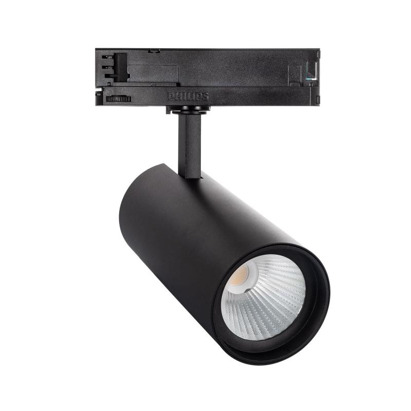 Foco Carril LED Trifásico 30W CCT Seleccionable d'Angelo PHILIPS Xitanium Negro
