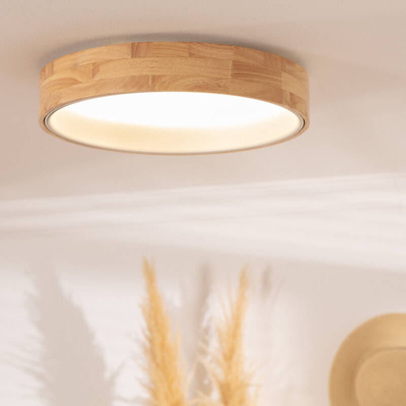 Plafón LED 20W Circular Madera Ø470 mm CCT Seleccionable Dari
