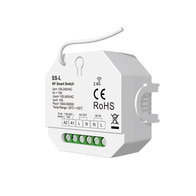 Interruptor ON/OFF SKYDANCE SS-L Compatible con Pulsador, Mando RF y Carril DIN