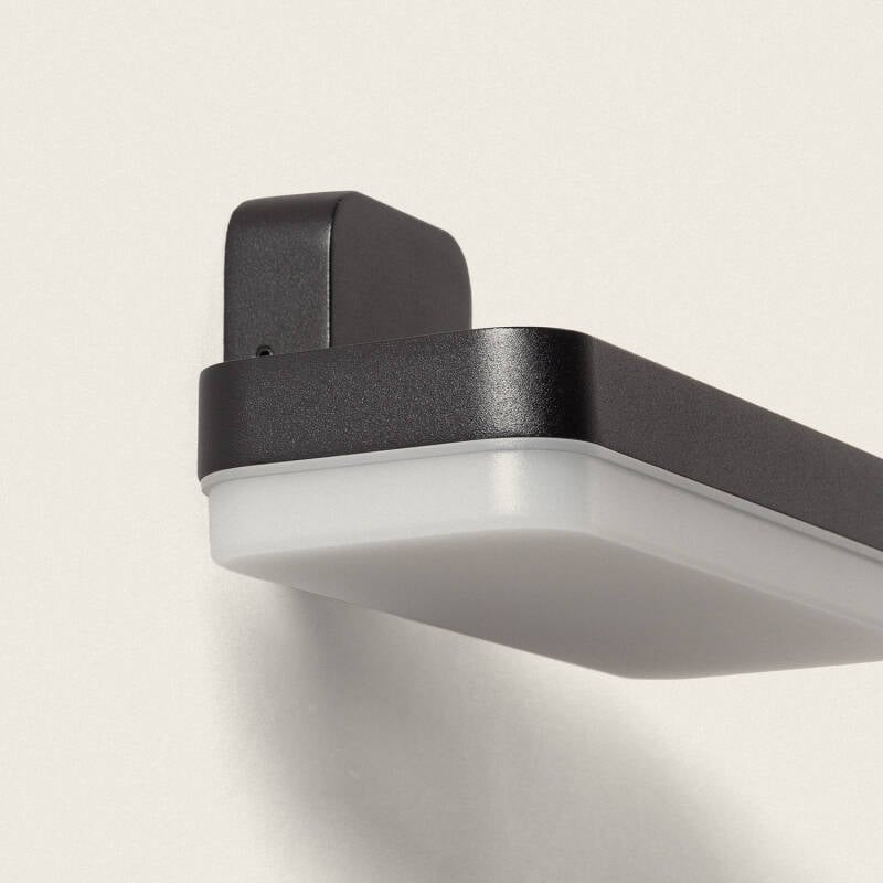 Aplique de Pared Exterior LED 10W Iluminación Rectangular Negro Mirto