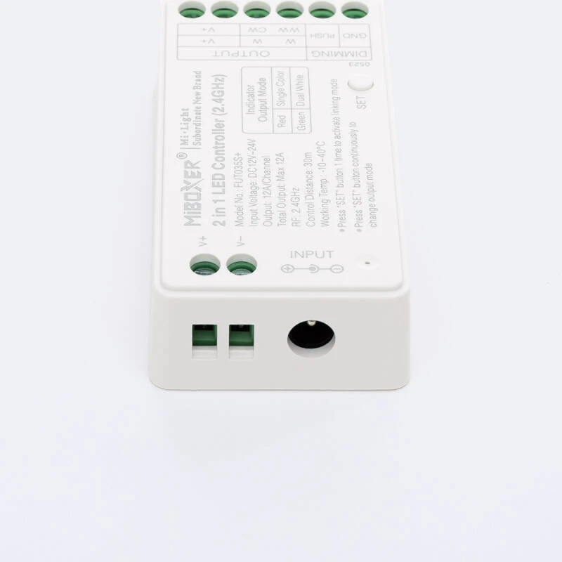 Controlador Regulador LED Monocolor/CCT 12/24V DC MiBoxer FUT035S+ Compatible con Pulsador