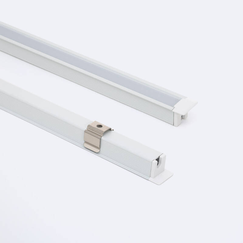 Perfil Aluminio Empotrable con inclinación 30º 2m para Tira LED hasta 6 mm