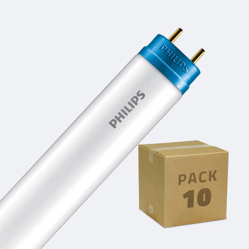 Tubo LED T8 G13 120 cm Conexión un Lateral 14.5W 110lm/W PHILIPS CorePro (Pack 10 un)