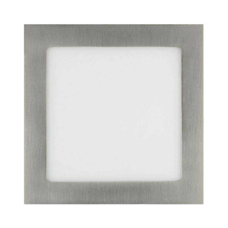 Placa LED 15W Cuadrada SuperSlim Corte 180x180 mm Silver