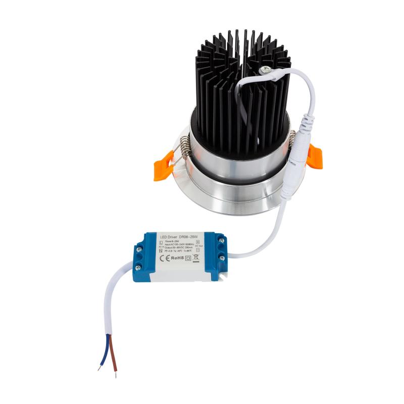 Foco Downlight LED 15W Circular COB CRI90 Corte Ø 90 mm Silver