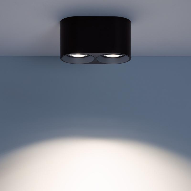 Aplique de Techo Doble Negro con Bombilla GU10 Space