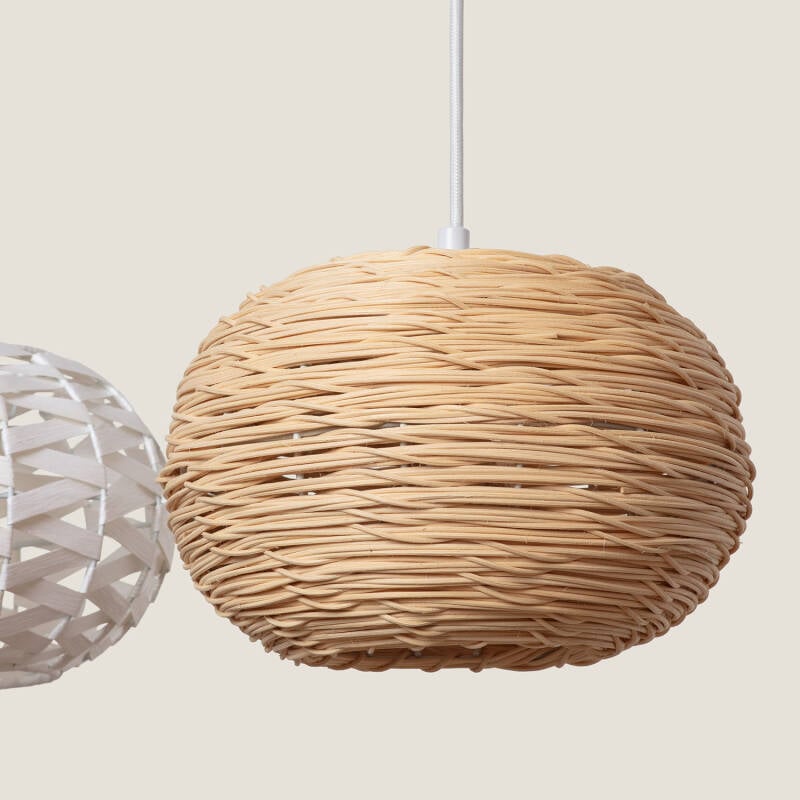 Lámpara Colgante Ratán y Madera Linfen