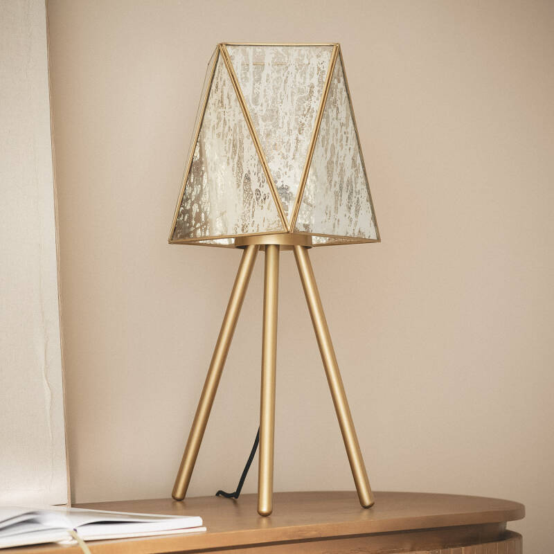 Lámpara de Mesa Metal y Cristal Mattina ILUZZIA