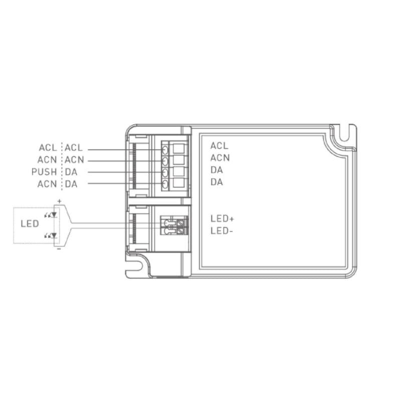 Driver BOKE Regulable DALI/PUSH 200-240V No Flicker Salida 6-30V 800-2000mA 60W BK-DEL060-B2000Ad