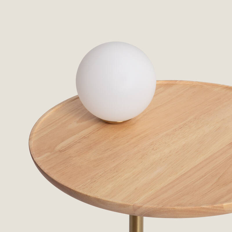 Lámpara de Mesa Madera y Cristal Brandt