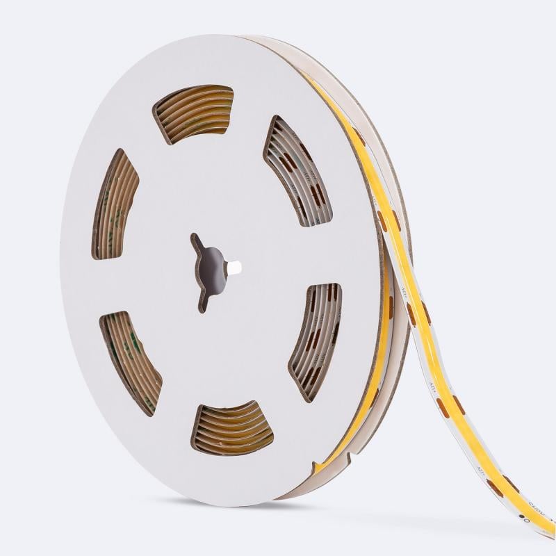 Tira LED 12V COB 320 LED/m 5m 10W/m 1000lm/m Ancho 8mm Corte 2.5cm IP20 CRI90