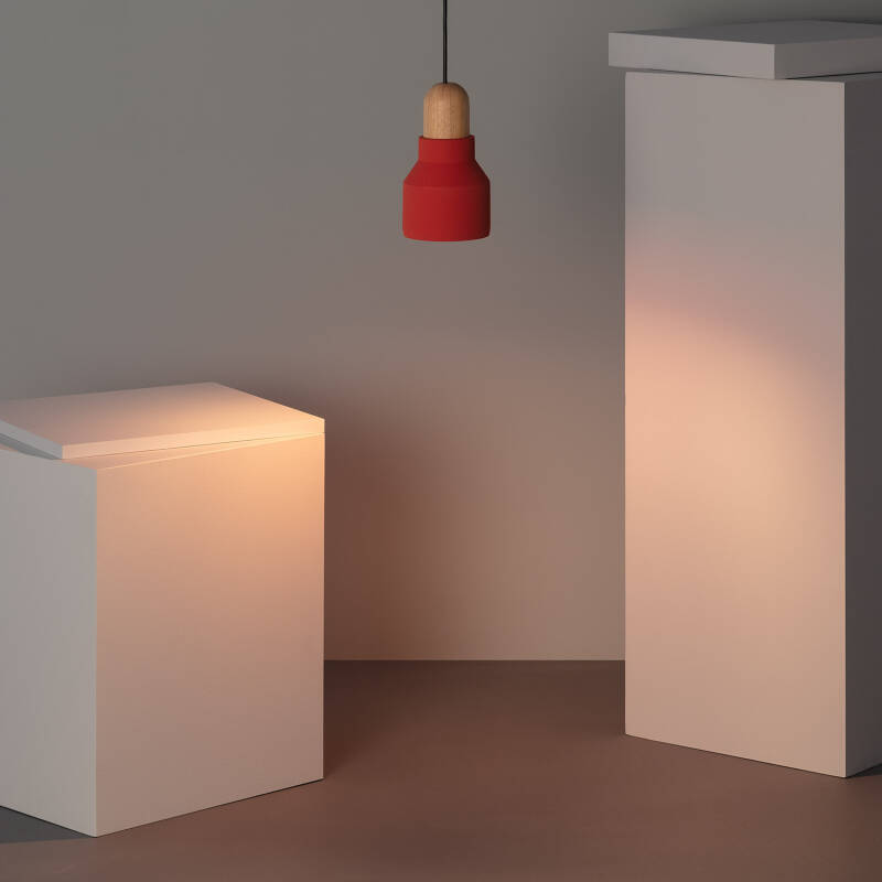 Lámpara Colgante Hormigón y Madera Luster