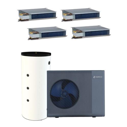 Kit Fancoils Aerotermia Alta Temperatura 14kW Suneco con depósito 200L