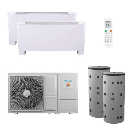 Kit Aerotermia con Fancoils Hisense Bibloc Mural Hi-Therma 4,4kW R32 para 80m2