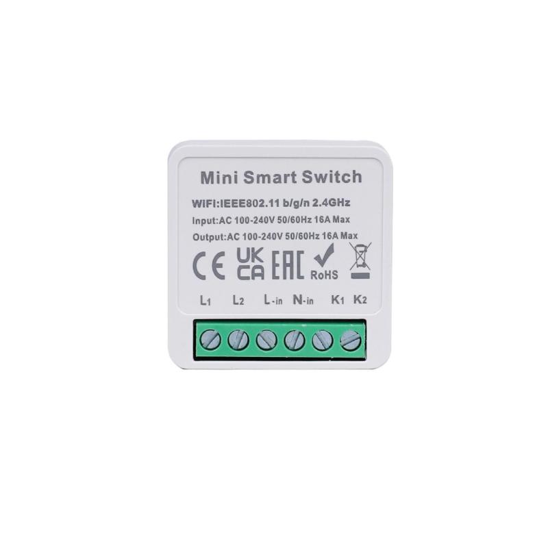Interruptor WiFi Mini Compatible con Interruptor Convencional 2 Canales