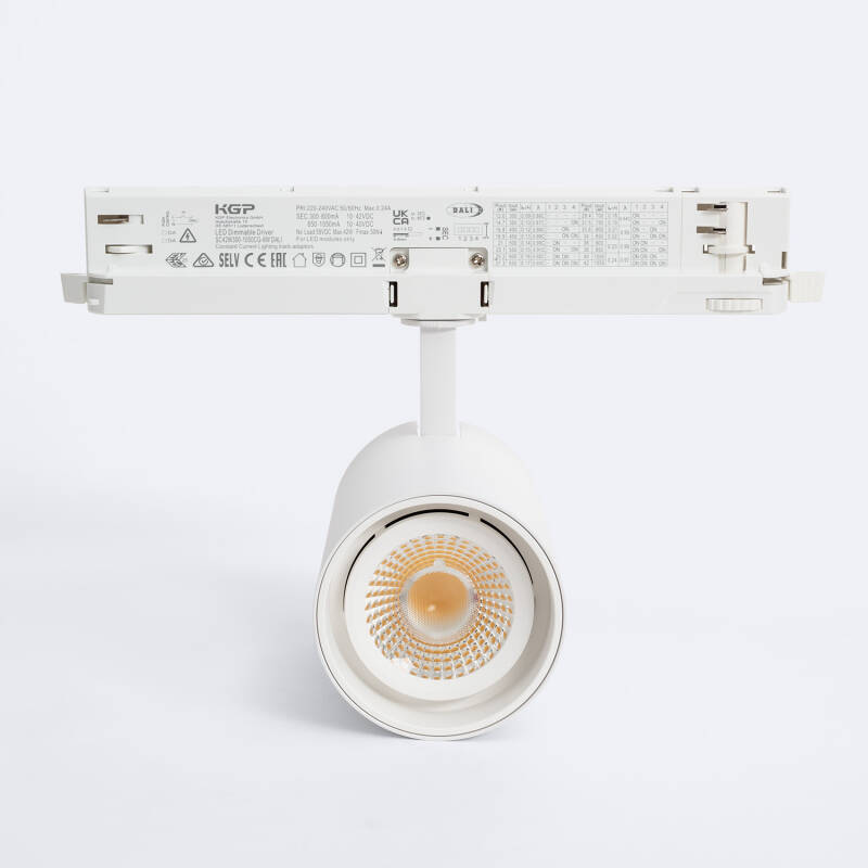 Foco Carril LED Trifásico 30W Fasano Regulable DALI Blanco