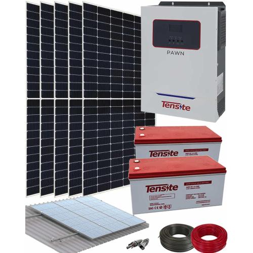 Kit Solar para Instalación Placas Solares 3600W con Batería AGM 300Ah