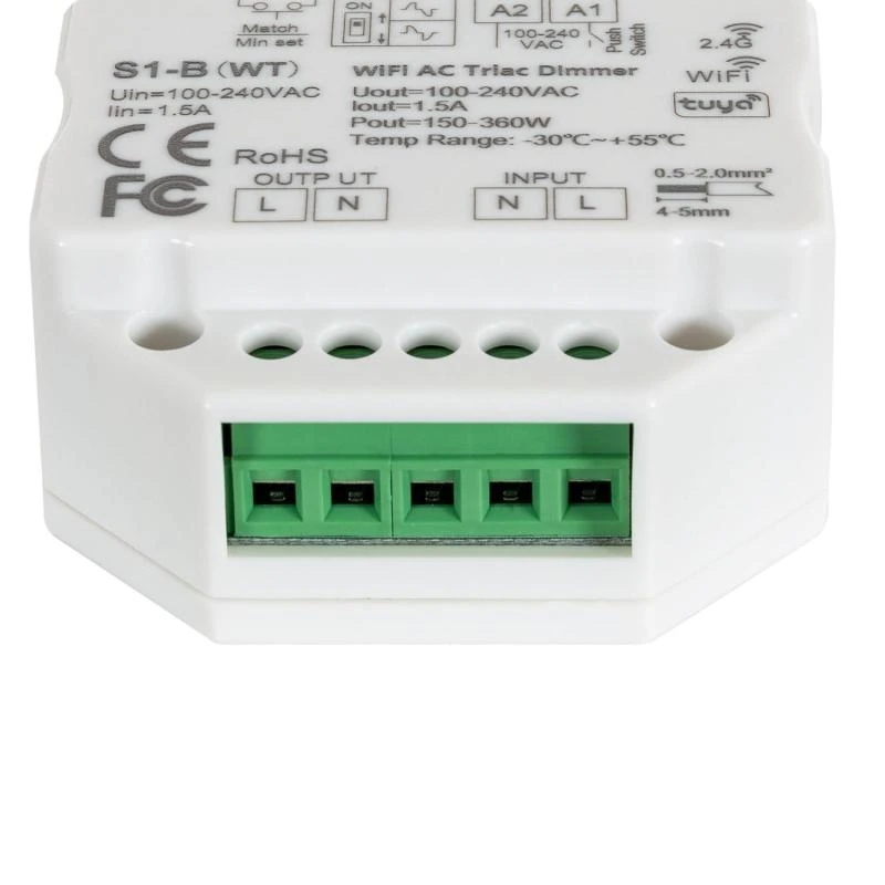 Regulador LED WIFI TRIAC Compatible con Pulsador y Mando RF SKYDANCE S1-B(WT)