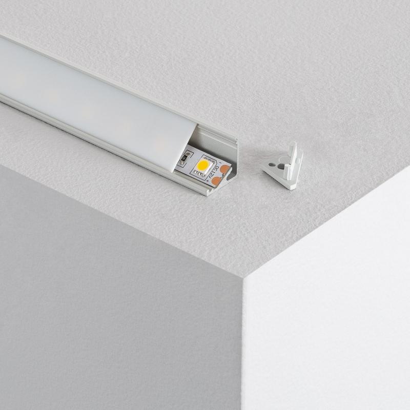 Perfil Aluminio Esquina Dos Posiciones 1m para Tiras LED hasta 8 mm