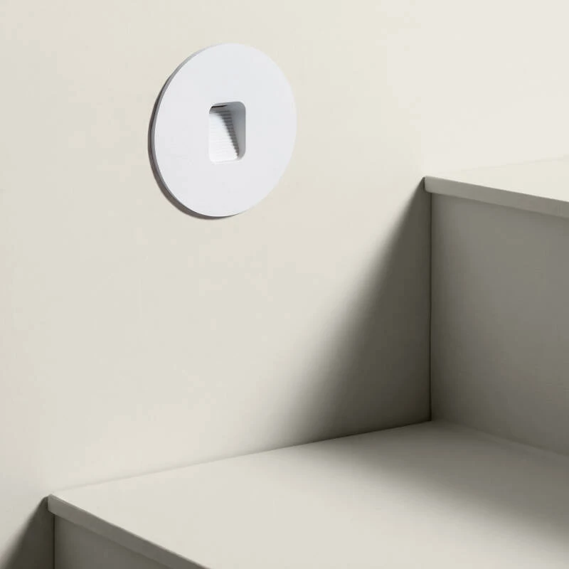 Baliza Exterior LED 2W Empotrable Pared Circular Olite